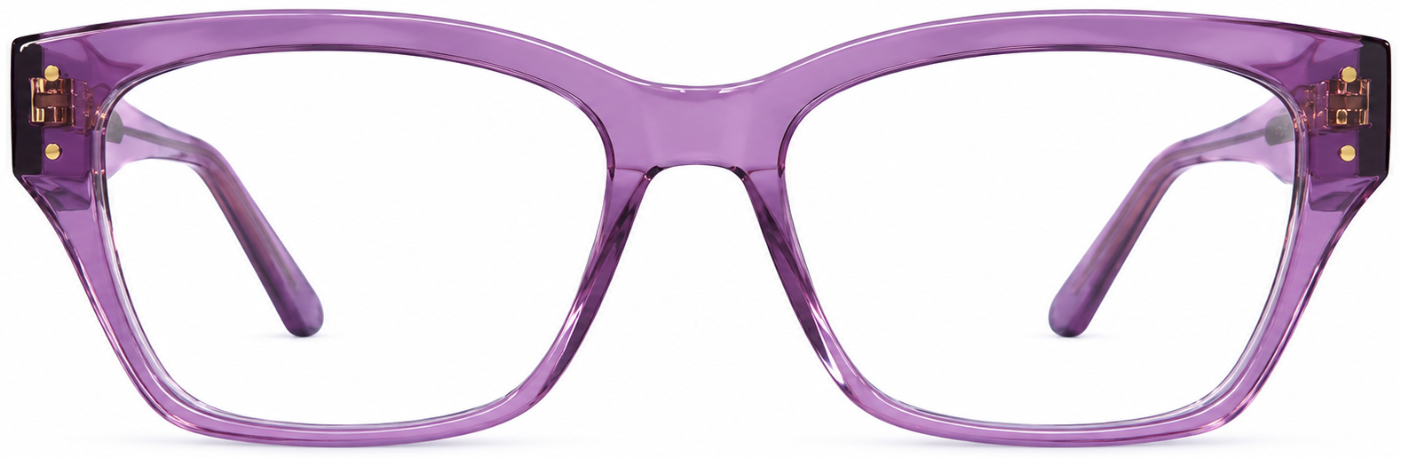 Lavender Cat-Eye Glasses with Gold Accents